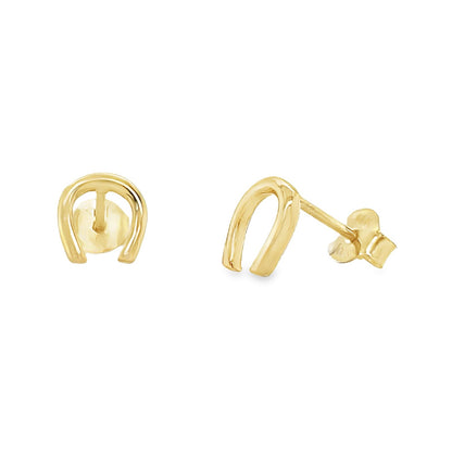 Jai's 14K Yellow Gold Horseshoe Studs
