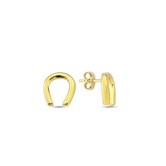 Jai's 14K Yellow Gold Horseshoe Studs