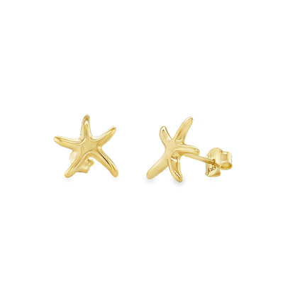 Jai's 14K Yellow Gold Starfish Studs