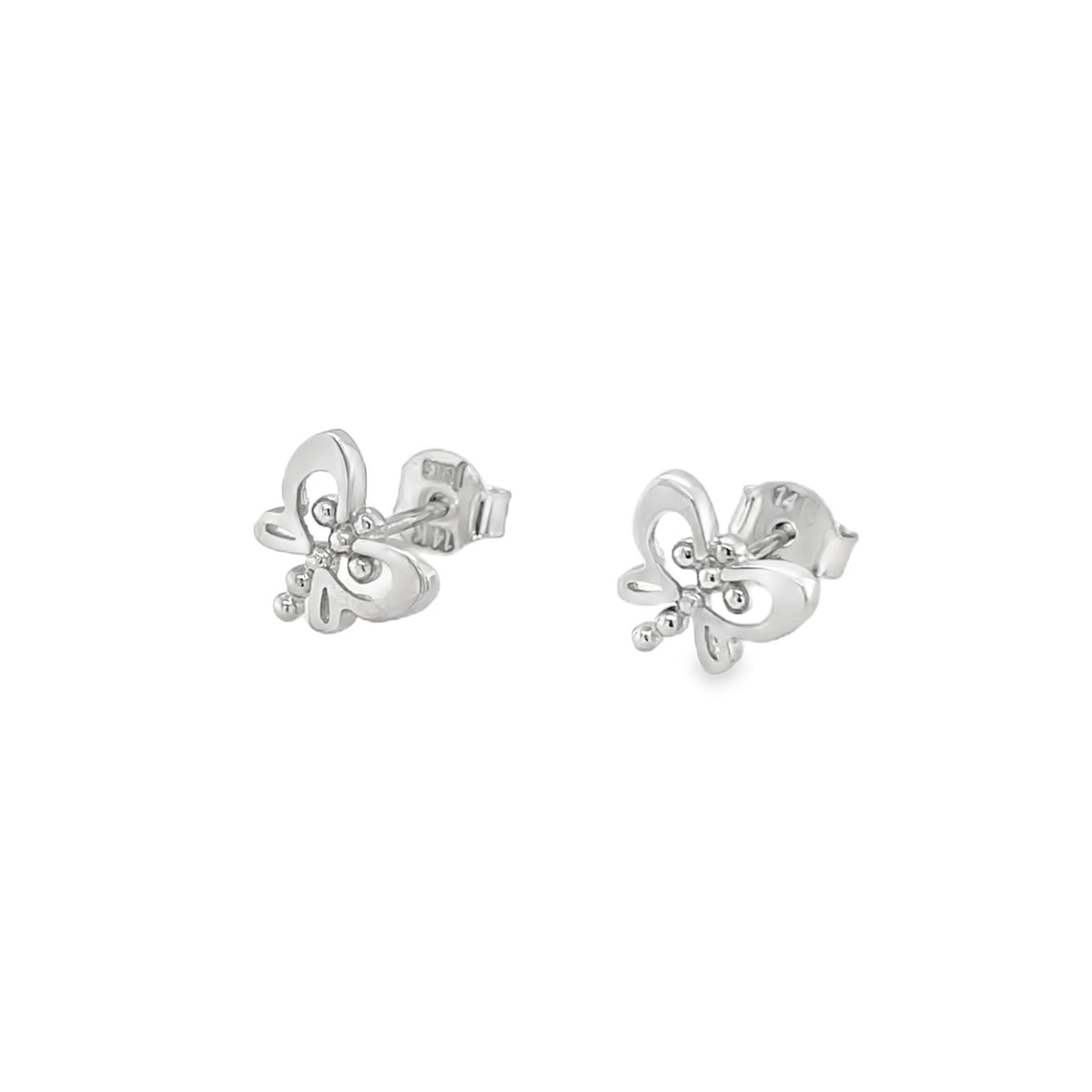 Jai's 14K White Gold Petite Butterfly Studs