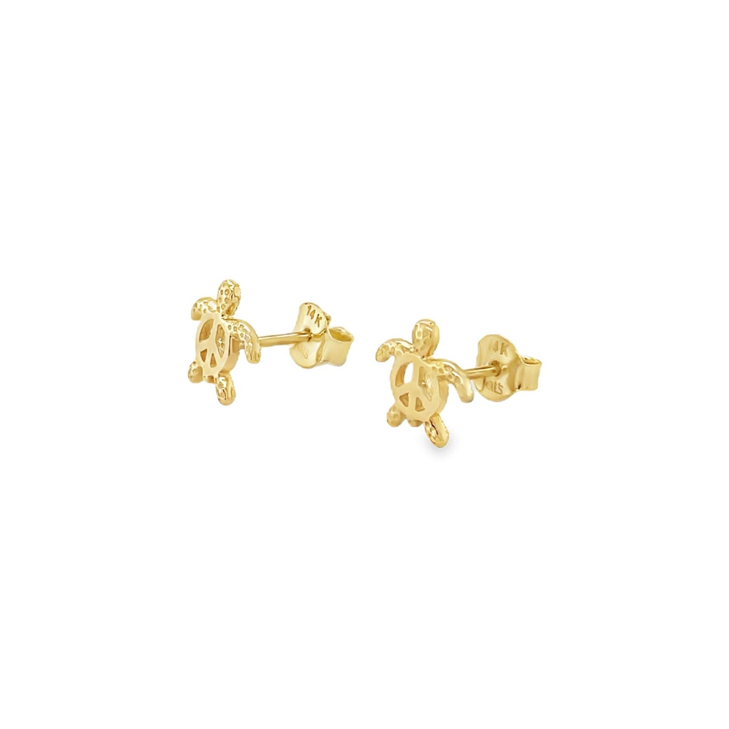 Jai's 14K Yellow Gold Peace Turtle Studs