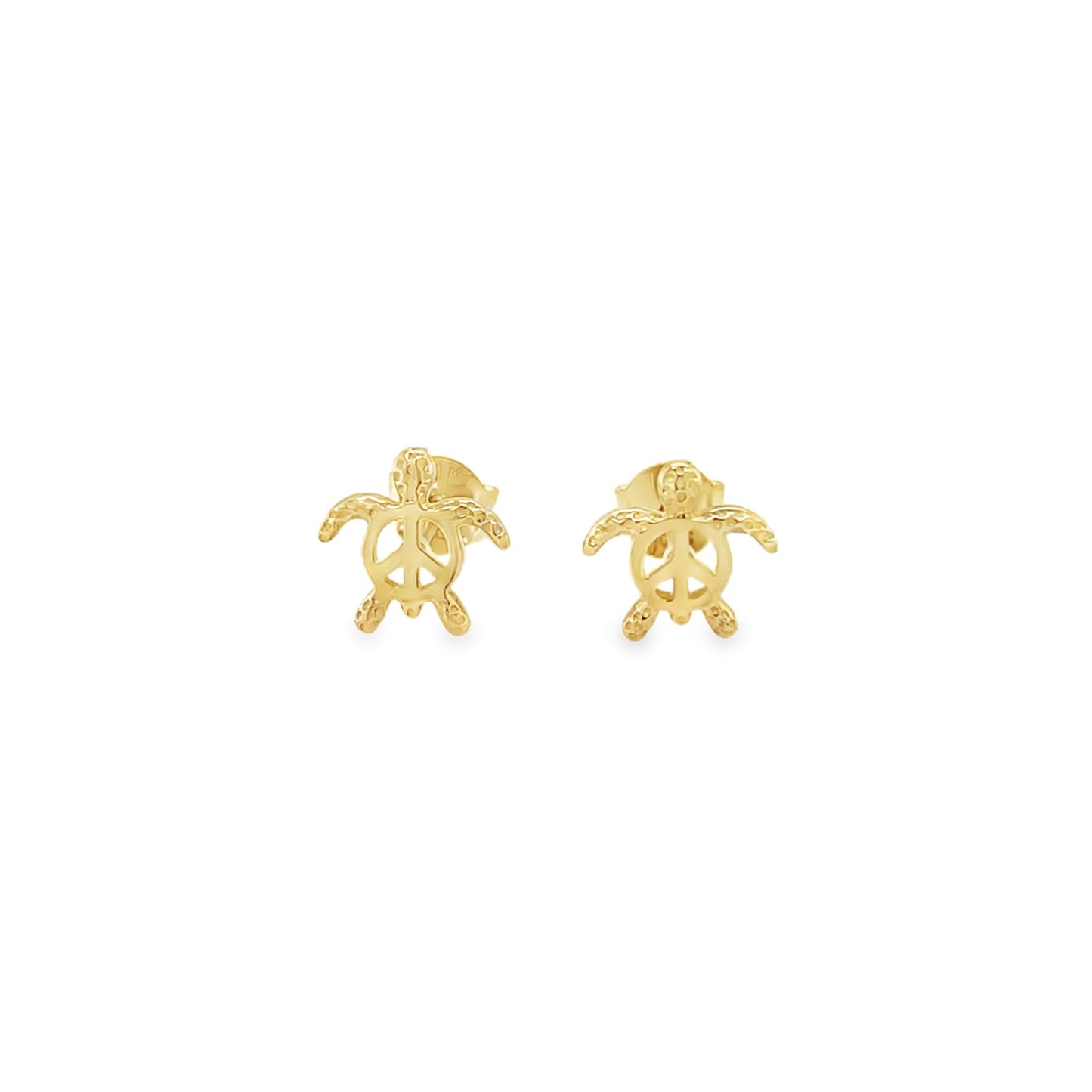 Jai's 14K Yellow Gold Peace Turtle Studs