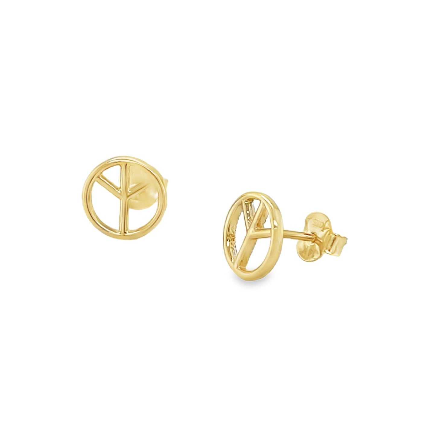 Jai's 14K Yellow Gold Peace Studs