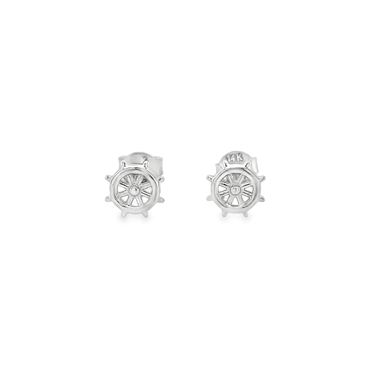 Jai's 14K White Gold Ship Wheel Studs