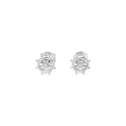 Jai's 14K White Gold Ship Wheel Studs