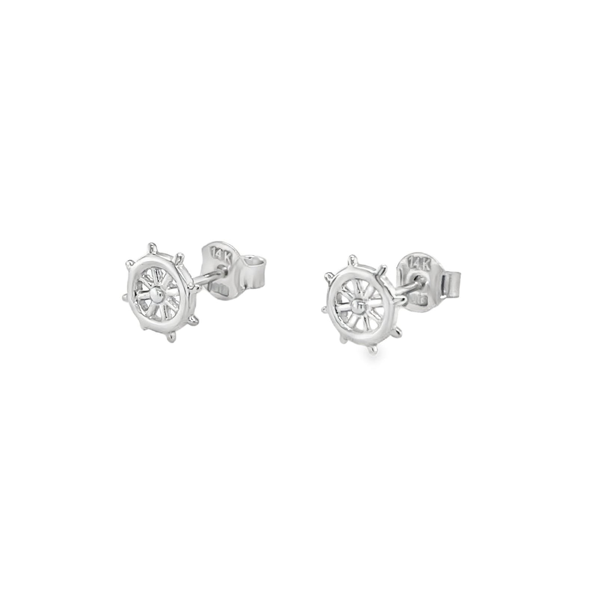 Jai's 14K White Gold Ship Wheel Studs