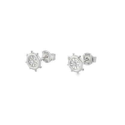 Jai's 14K White Gold Ship Wheel Studs