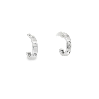 Jai's 14K White Gold Petite Half-hoop Studs