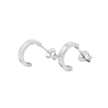 Jai's 14K White Gold Petite Half-hoop Studs