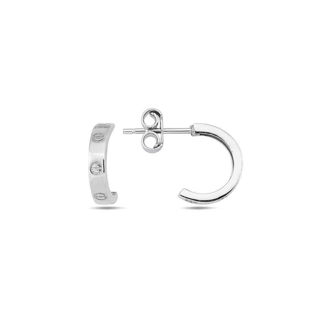 Jai's 14K White Gold Petite Half-hoop Studs