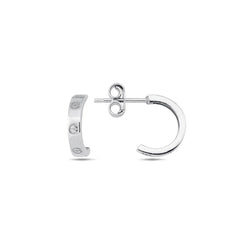 Jai's 14K White Gold Petite Half-hoop Studs