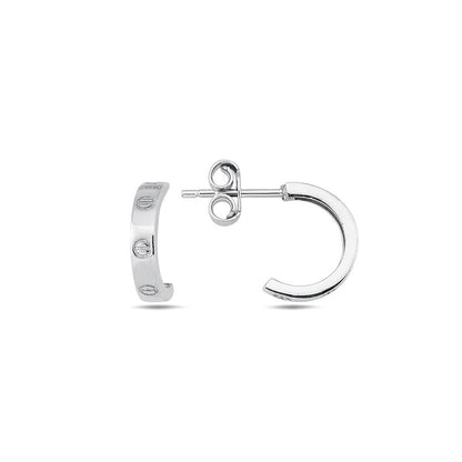 Jai's 14K White Gold Petite Half-hoop Studs