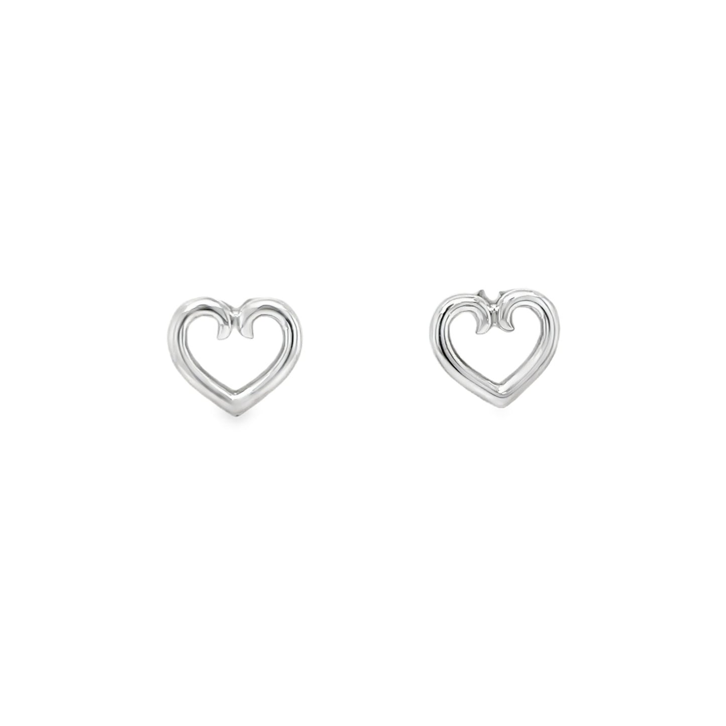 Jai's 14K White Gold Heart Outline Studs