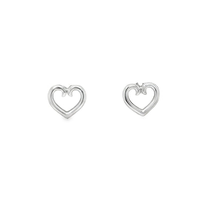 Jai's 14K White Gold Heart Outline Studs