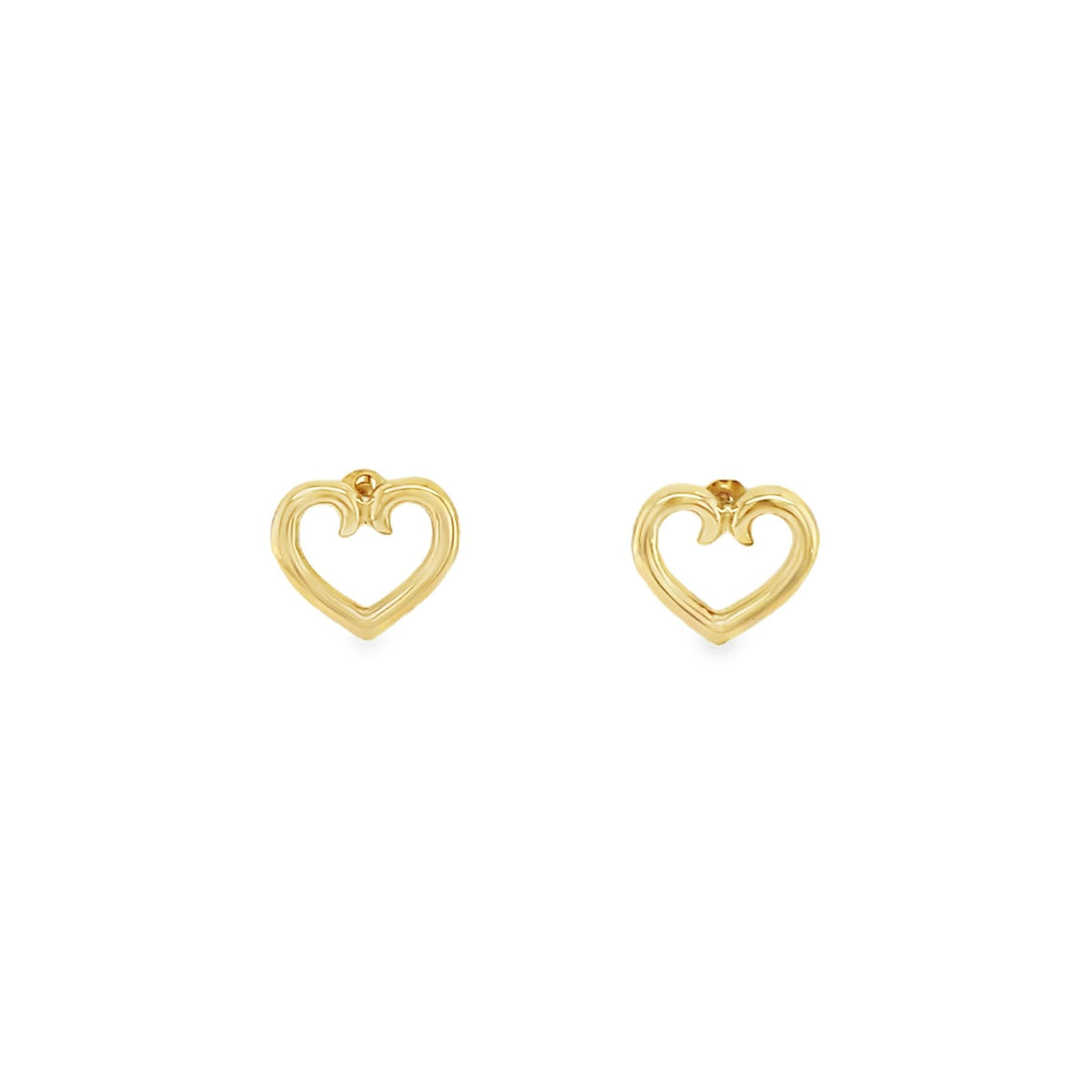 Jai's 14K Yellow Gold Heart Outline Studs