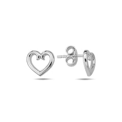 Jai's 14K White Gold Heart Outline Studs