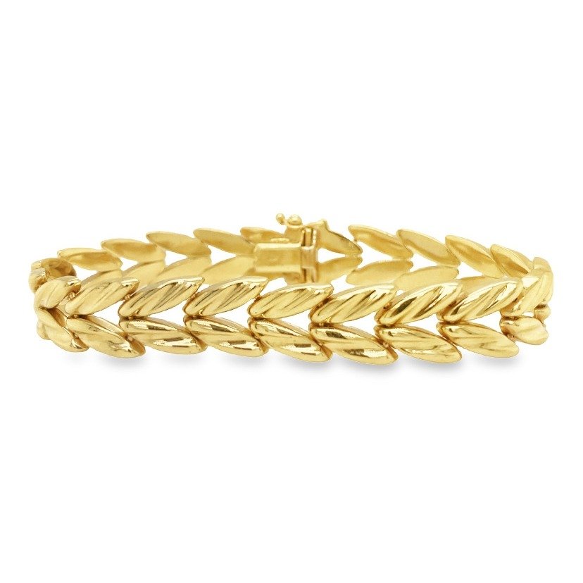 Jai's 14K Yellow Gold Stampato Link Bracelet - 7"