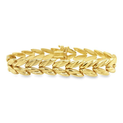 Jai's 14K Yellow Gold Stampato Link Bracelet - 7"
