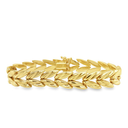 Jai's 14K Yellow Gold Stampato Link Bracelet - 7"