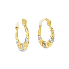 Jai's 14K Two-tone Cresent Hoops
