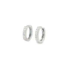 Jai's 14K White Gold Petite Diamond-cut Hoops