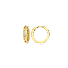 Jai's 14K Yellow Gold Thin Two-strand Diamond Huggies
