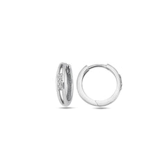 Jai's 14K White Gold Thin Two-strand Diamond Huggies