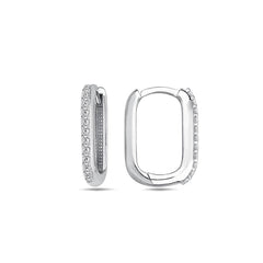 Jai's 14K White Gold Diamond Paperclip Hoops