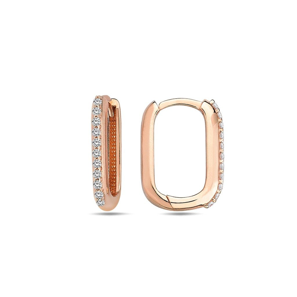 Jai's 14K Rose Gold Diamond Paperclip Hoops