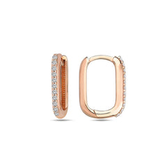 Jai's 14K Rose Gold Diamond Paperclip Hoops