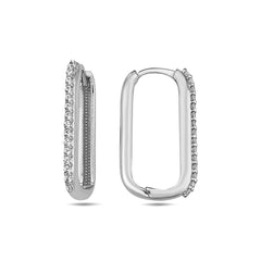 Jai's 14K White Gold Diamond Paperclip Hoops
