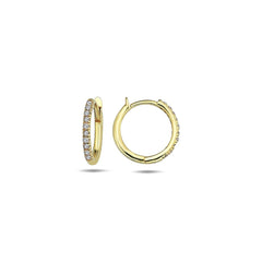 Jai's 14K Yellow Gold Petite Thin Diamond Hoops
