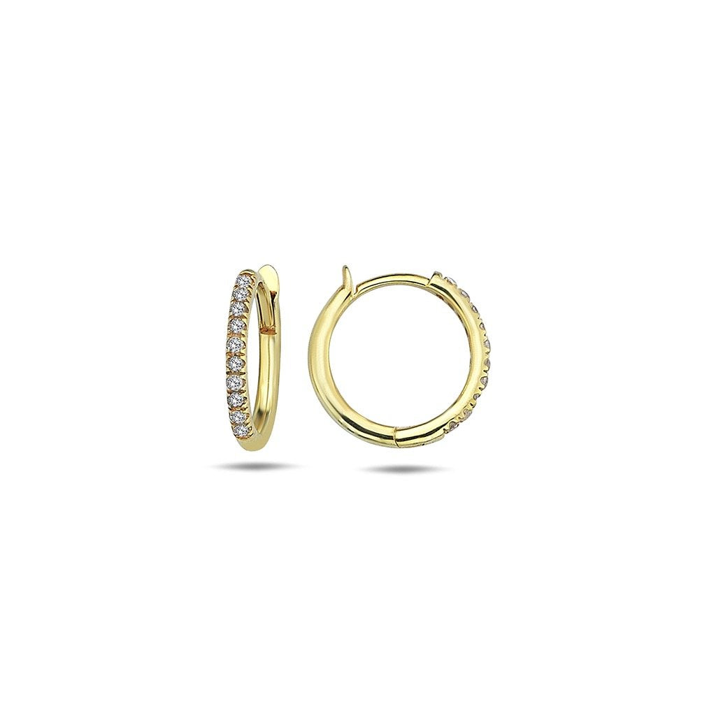 Jai's 14K Yellow Gold Petite Thin Diamond Hoops