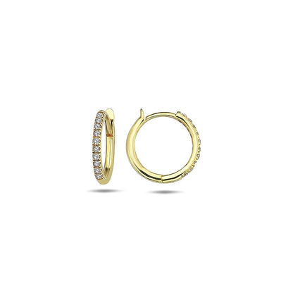Jai's 14K Yellow Gold Petite Thin Diamond Hoops