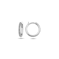 Jai's 14K White Gold Petite Thin Diamond Hoops