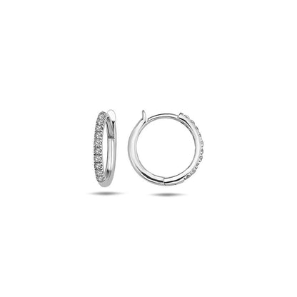 Jai's 14K White Gold Petite Thin Diamond Hoops