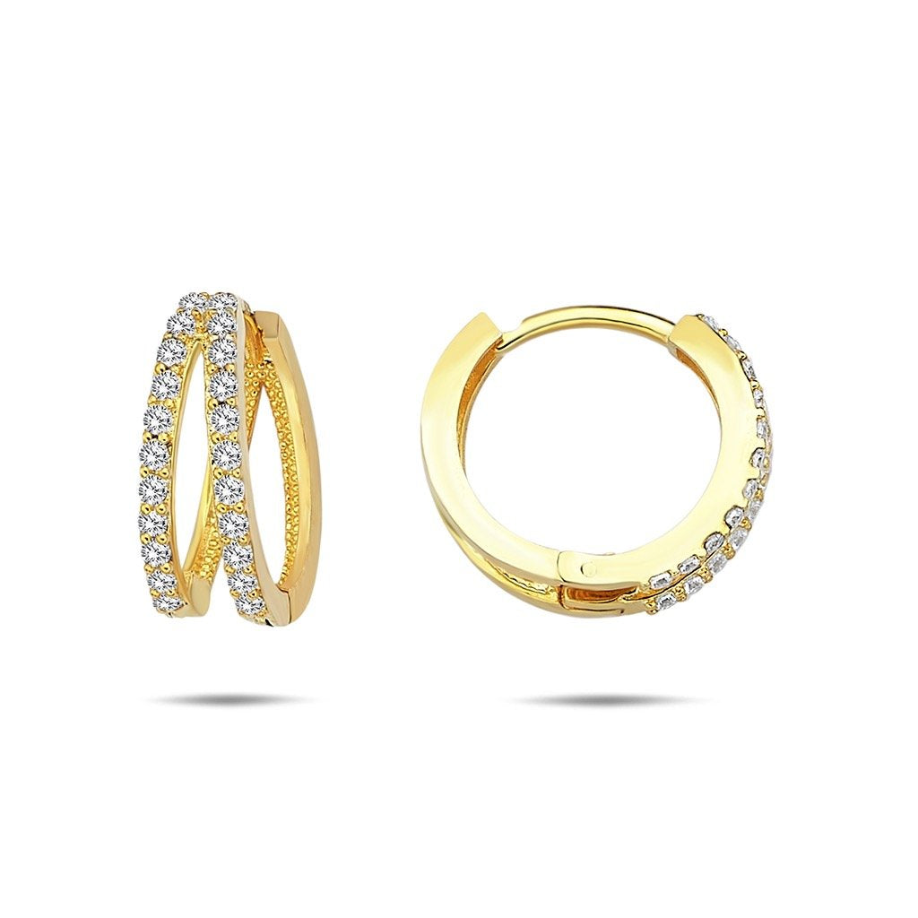Jai's 14K Yellow Gold Split-shank Diamond Hoops
