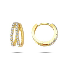 Jai's 14K Yellow Gold Split-shank Diamond Hoops