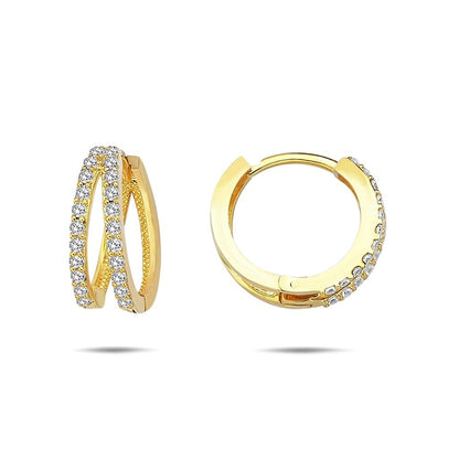Jai's 14K Yellow Gold Split-shank Diamond Hoops