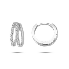 Jai's 14K White Gold Split-shank Diamond Hoops