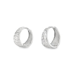 Jai's 14K White Gold Petite Extra-thick Diamond-cut Huggies