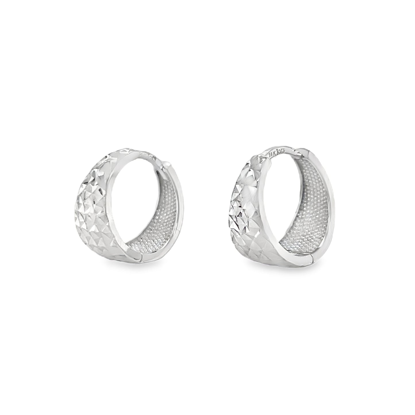 Jai's 14K White Gold Petite Extra-thick Diamond-cut Huggies