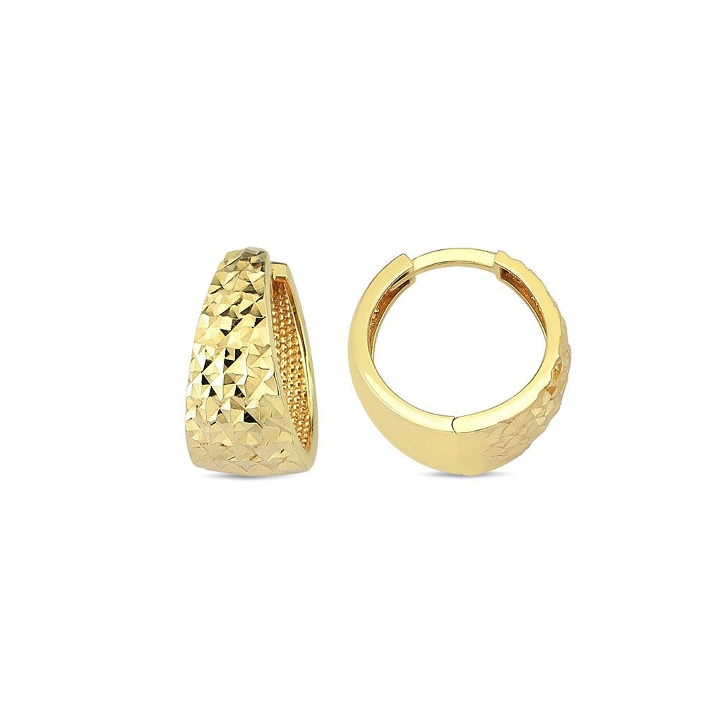 Jai's 14K Yellow Gold Petite Extra-thick Diamond-cut Huggies