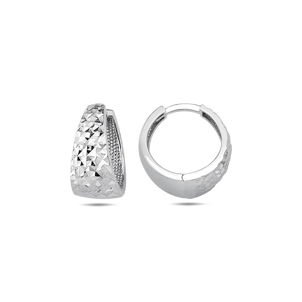 Jai's 14K White Gold Petite Extra-thick Diamond-cut Huggies
