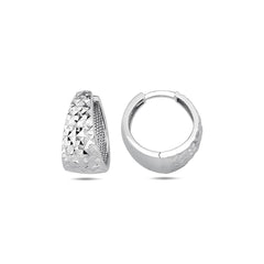Jai's 14K White Gold Petite Extra-thick Diamond-cut Huggies