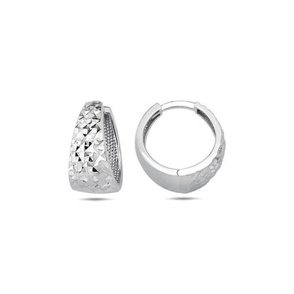 Jai's 14K White Gold Petite Extra-thick Diamond-cut Huggies