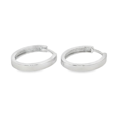 Jai's 14K White Gold Petite Thin Oval Hoops
