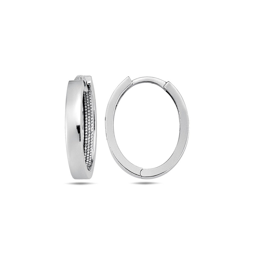 Jai's 14K White Gold Petite Thin Oval Hoops