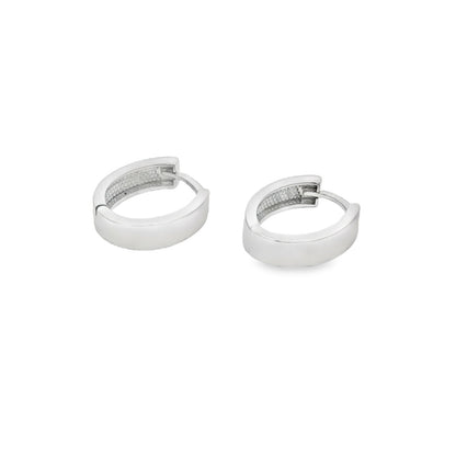 Jai's 14K White Gold Petite Thick Oval Hoops