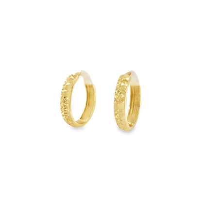 Jai's 14K Yellow Gold Diamond-cut Medium Huggies